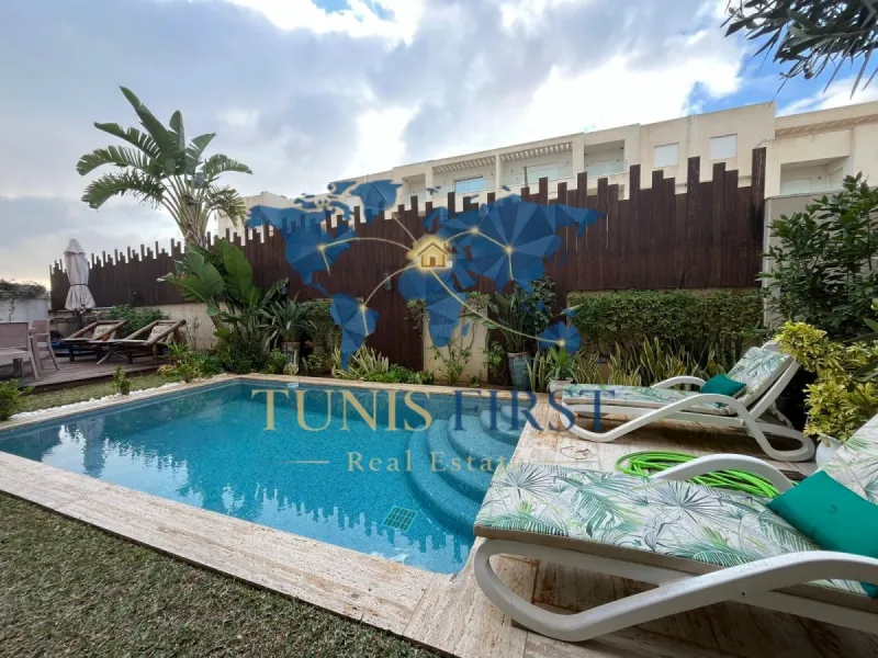 A louer appartement S+2 meublé à Gammarth avec piscine — Gammarth