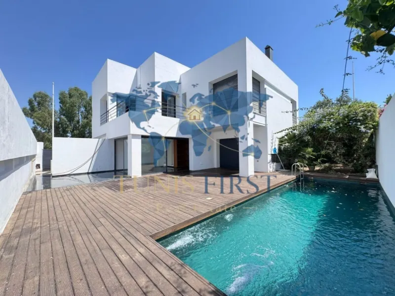 A louer Moderne Villa S+4 avec piscine à La Marsa